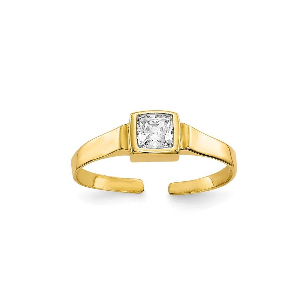 10K Yellow Gold CZ Toe Ring