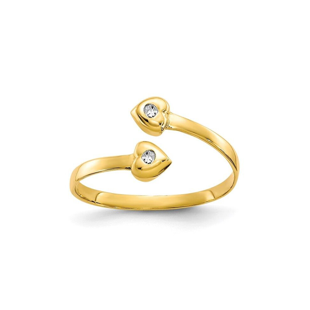 10K Yellow Gold CZ Toe Ring