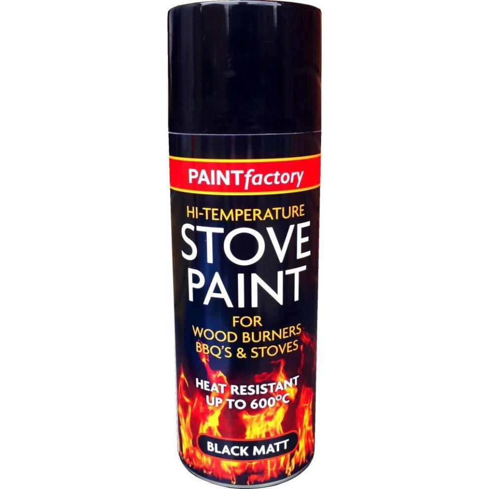 400ml Heat Resistant Black Spray Paint Stove