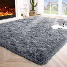 (160X230 CM, Grey) Exrta Large Rugs Shaggy Living Room Rug Carpet