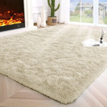 (120X170 CM, Cream) Exrta Large Rugs Shaggy Living Room Rug Carpet