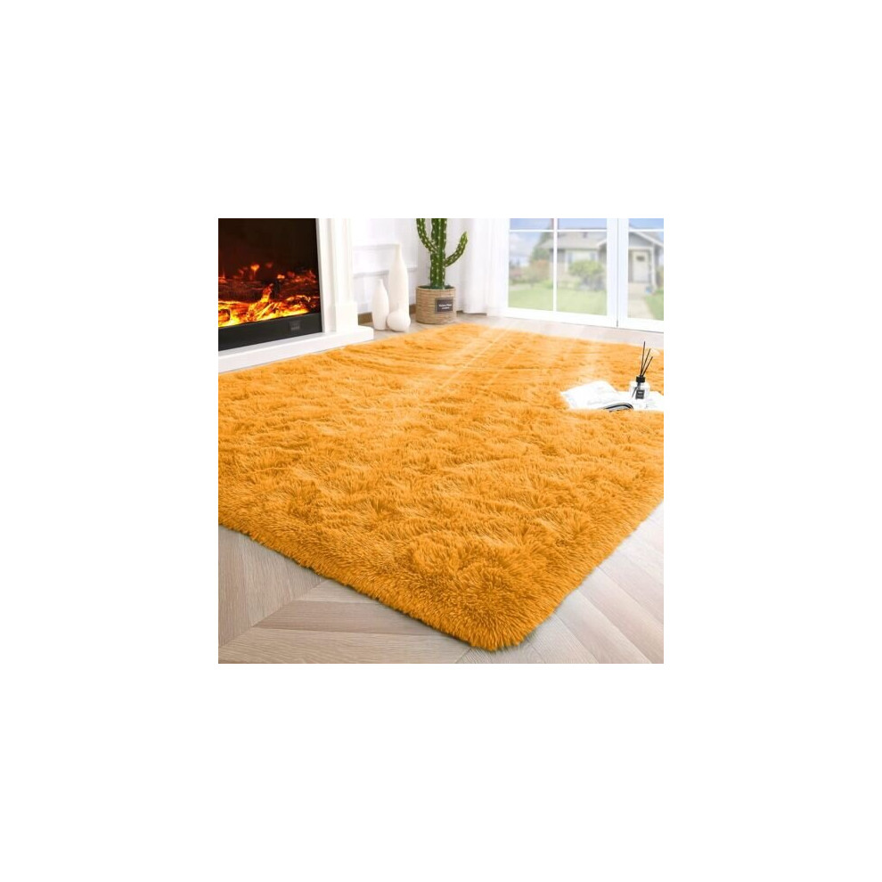 (80X150 CM, Yellow) Exrta Large Rugs Shaggy Living Room Rug Carpet