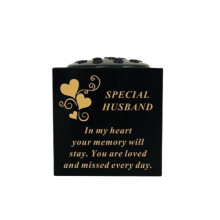 Graveside Memorial Rose Bowl Plastic Black Remembrance - Husband