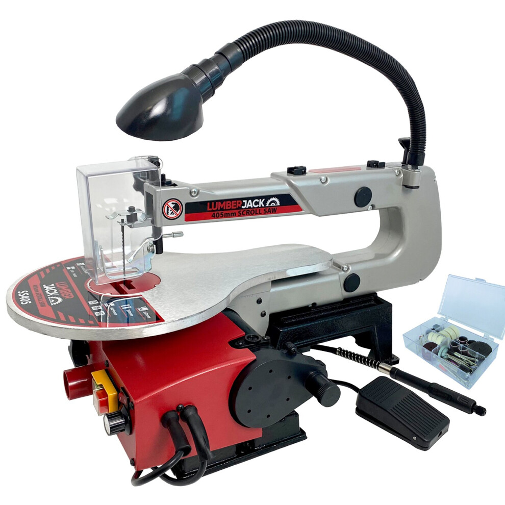 16" Variable Speed Scroll Saw with LED Light Flexi Shaft & Foot Pedal