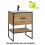 Bathroom 600 Vanity Unit Sink Tall Cabinet Loft Black/Oak Effect Brook 3