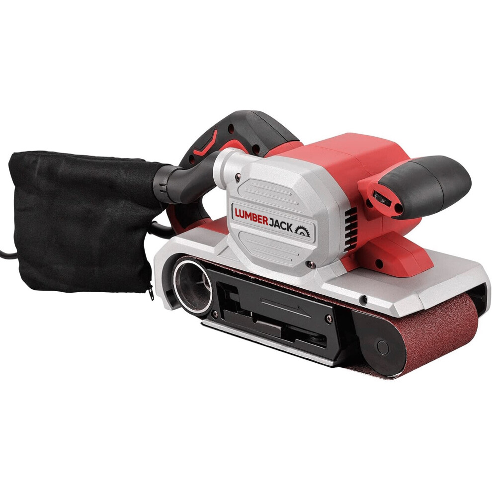 Lumberjack 4" Electric Belt Sander With Dust Bag Handheld 1200W 230V