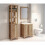 Vanity Unit 600 Bathroom Freestanding Sink Cabinet Oak Effect Classic 5
