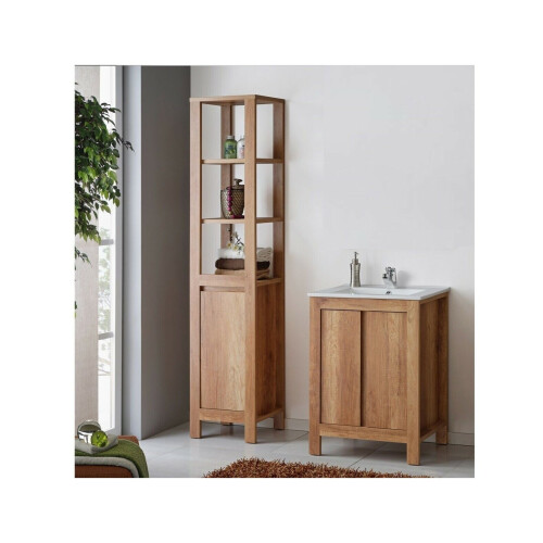 Bathroom Cabinets Set Vanity Unit Basin Tall Shelving Oak Effect Classic on OnBuy