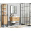 Bathroom 600 Vanity Unit Sink Tall Cabinet Loft Black/Oak Effect Brook 1