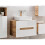 Countertop Vanity Unit + Basin 800mm Wall Cabinet White Gloss/Oak Arub 1