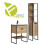 Bathroom 600 Vanity Unit Sink Tall Cabinet Loft Black/Oak Effect Brook 2