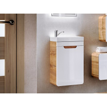 Vanity Unit Bathroom Wall Small 40cm Sink Cabinet White Gloss Oak Arub