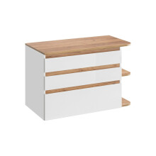 Bathroom Vanity Countertop Wall Unit Drawer Cabinet White Gloss Oak Plat