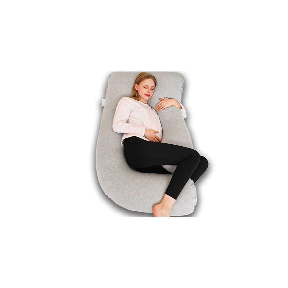 Pregnancy Pillow, 60 inches Full Body Pillow Maternity Pillow for Pregnant Women, Comfort U Shaped Zootzi Pillow with Removable Washable Jersey