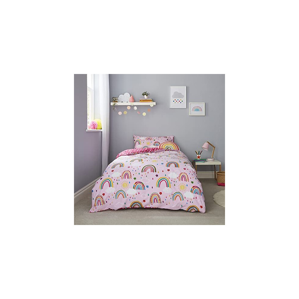 Silentnight Rainbow Healthy Growth Kids Reversible Soft Easy Care, Boys Girl Duvet Cover Adventure Bedding Set with Pillowcase - Double (200cm x