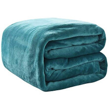 Rohi Fleece Throw Blankets Single Size - Super Soft Fluffy Faux Fur Warm Solid Teal Bed Throws for Sofa Fleece Bedspread Blanket - 127x152cm