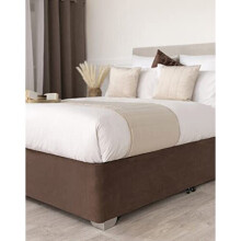 Belledorm 19" Extra Deep Base Wrap Valance Sheet - Transforms a drab looking bed base divan - Luxury Faux Suede (Chocolate, King)
