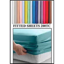 Bedtime Comforts Ltd STUDENT 3' SINGLE FITTED Sheet EXTRA LONG 3' X 7' (36" X 84") 22 COLOURS 200TC WHITE 13"