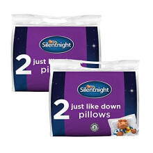 Silentnight Luxury Just Like Down Pillows 4 Pack ? Pack of 4 Hotel Bed Pillows with Soft Medium Support and Luxurious Stitching - Machine Washable and