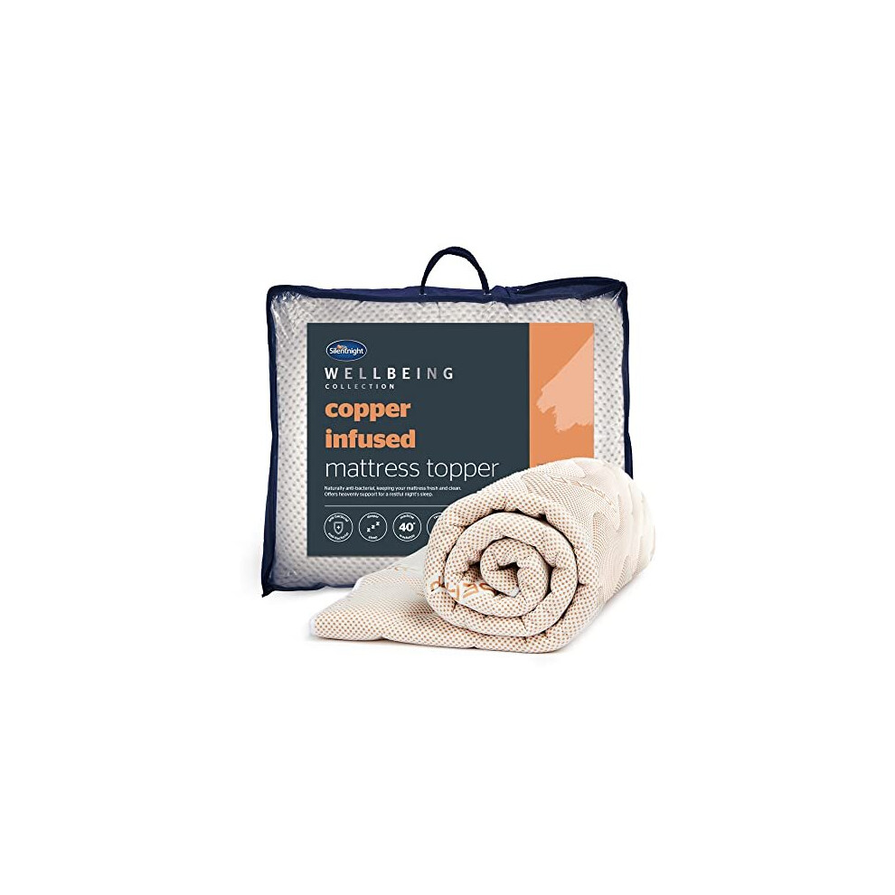 Silentnight Wellbeing Copper Double Mattress Topper ? Natural Anti-Allergy, Cooling And Anti-Bacterial Properties Of Copper ? Supportive And Machine