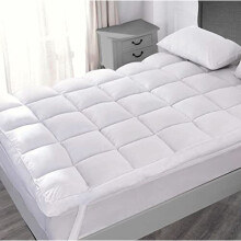 VL Mattress Topper 4Ft Small Double Size 10cm Thick Microfiber Quilted Fluffy and Soft Mattress Protector with Strong Corner Straps for Firm Grip