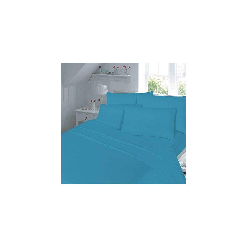 EGYPTO 100% Brushed Cotton Sofft and Cozy Flannelette Thermal Duvet Cover. (Teal, Pillowcase)