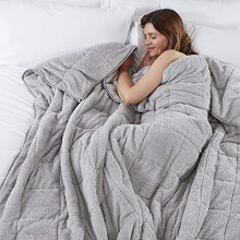TEDDY FLEECE Weighted Blanket for Adults Kids Soft Sherpa Throw Sleep Therapy Autism Sensory Anxiety Stress Relief Insomnia Sleeping Aid (Silver Grey,