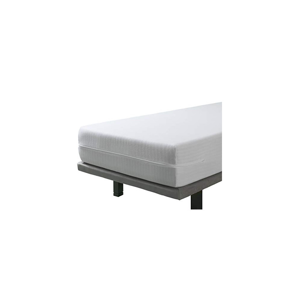 Velfont - Fully enclosed zipped Mattress Cover. Double Bed Size 135cm x 190/200cm | Zippered bi elastic mattress Encasement - Protector. Resistant and