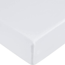 Extra Deep Fitted Sheet 40cm 16 Inch - Non Iron Easy Care Soft Brushed Microfibre Fabric Shrinkage and Fade Resistant, Double - White