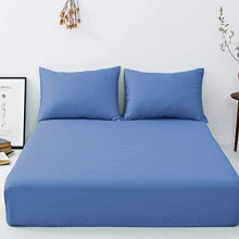 Extra Deep Fitted Sheet 40cm 16 Inch - Non Iron Easy Care Soft Brushed Microfibre Fabric Shrinkage and Fade Resistant, King - Mid Blue