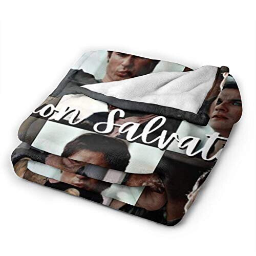 HGdggvd Vampire Diaries TV Show Blankets Team Damon Salvatore Collage