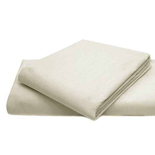 Glamptex Essentials Flat Sheet Poly Cotton Single, Double, King, Super King Flat Bed Sheet (King, Cream)