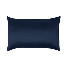 Sleepdown Housewife 2 Pillowcases Super Soft Plain Dye Pair Pack Thermal Warm Cosy Pillow Cover - 50cm x 75cm - Navy Blue