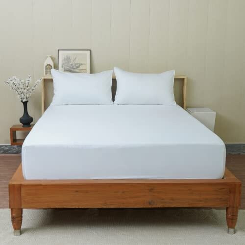 Ackly Bamboo Double Fitted Sheet - 40cm Deep, 400 Thread Count Fitted Bed Sheets Double - Cool, Soft and Hypoallergenic Double Bed Sheet - Extra Deep