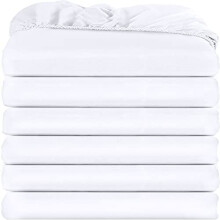 Utopia Bedding Fitted Sheet (Pack of 6) - Deep Pocket - Easy Care Soft Brushed Microfibre Fabric - Shrinkage and Fade Resistant (Double, White)