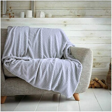 Kinfolk Textile Waffle Throw Honeycomb Blanket Soft Warm Cuddly Sofa Travel Bedspread (Grey Silver, Double - 150 x 200cm)