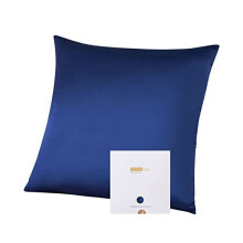 ZIMASILK 100% Mulberry Silk Pillowcase for Hair and Skin,Both Sides 19 Momme Silk, 1pc (80x80 cm, Navy Blue)