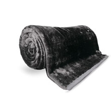 Bear&Panda Cosy Faux Fur Mink Throw Blankets Silver Grey Travel Size - Super Soft Fluffy Warm Solid Bed Throws for Sofas Blanket 150x200cm Flannel