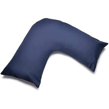 CnA Stores Orthopaedic V-Shaped Pillow Extra Cushioning Support For Head, Neck & Back (Navy, V-pillow With Cover)