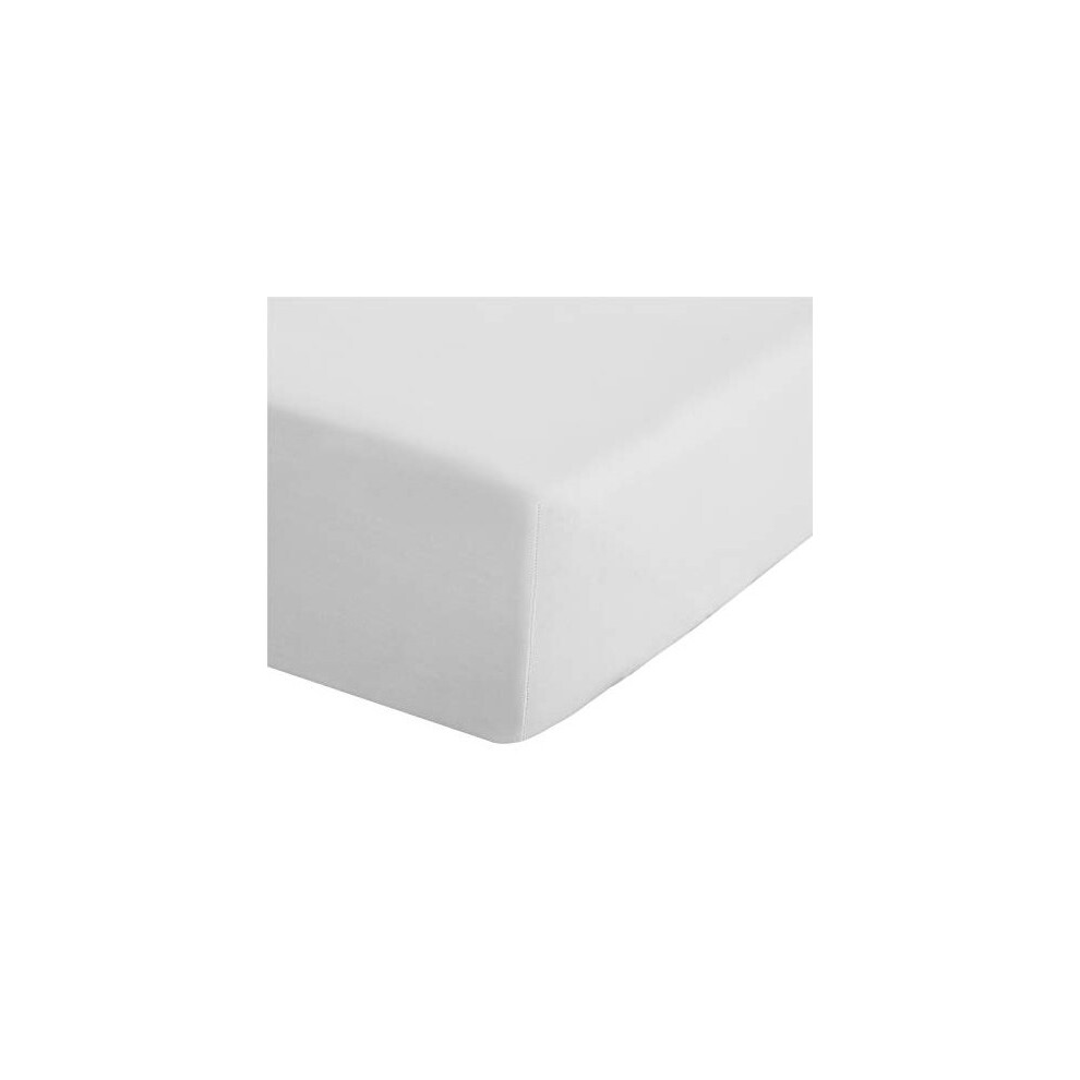 Catherine Lansfield Easy Iron Percale Combed Extra Deep Fitted Sheet - White - Super King - Image 7