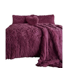 Rohi Luxury Faux Fur Fleece Duvet Cover Set ? Cuddly Long Pile Teddy Fleece Bedding Set ? Hypoallergenic ? Washable ? Thermal Quilt Fluffy Bedding