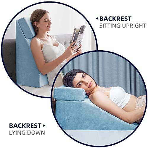 NOFFA Bed Wedge Pillow Adjustable for Sleeping, Leg Elevation, Sitting