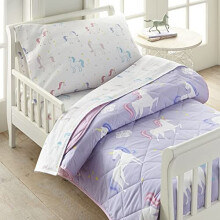 Wildkin 4 Piece Toddler Bed-In-A-Bag, 100% Cotton Bedding Set, Includes Comforter, Flat Sheet, Fitted Sheet, And Pillowcase, Certified Oeko-Tex