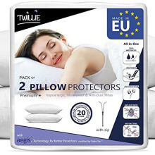 Twillie Pillow Protectors 70 x 90 cm Waterproof and Breathable (Pack of 2) ? Oeko-Tex? Certified ? Aegis? Hypoallergenic ? Anti Dust Mite, Bacterial ?