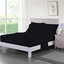 DAZZLE COLLECTION 100% Egyptian Cotton Sheet 200 Thread Count Bed Fitted Sheet Hotel Quality Bedding Set Soft & Crisp Cotton Caravan Campervan (Pair