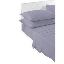 Voice 7 Grey Super King FLAT Bed Sheet - Plain Dyed Poly Cotton Percale Quality Flat Sheets (Grey - Super-King Flat)