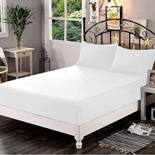 100% Egyptian Cotton Fitted Sheet, 400 Thread Count 30cm Deep Fitted Sheet White, Luxury & Ultra Soft Bedding Extra Deep Fitted Sheet - Fits Mattress