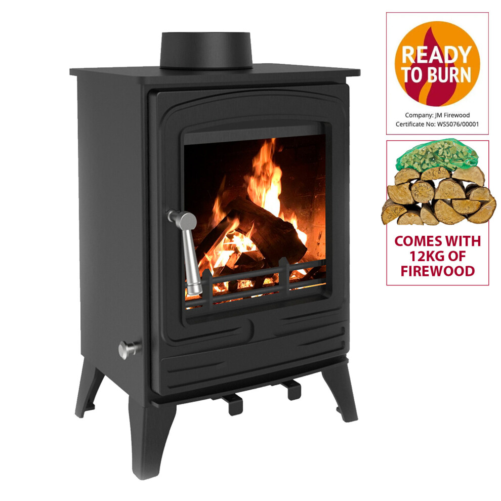 4.2kW Steel Eco Multifuel Stove + Firewood Starter Kit