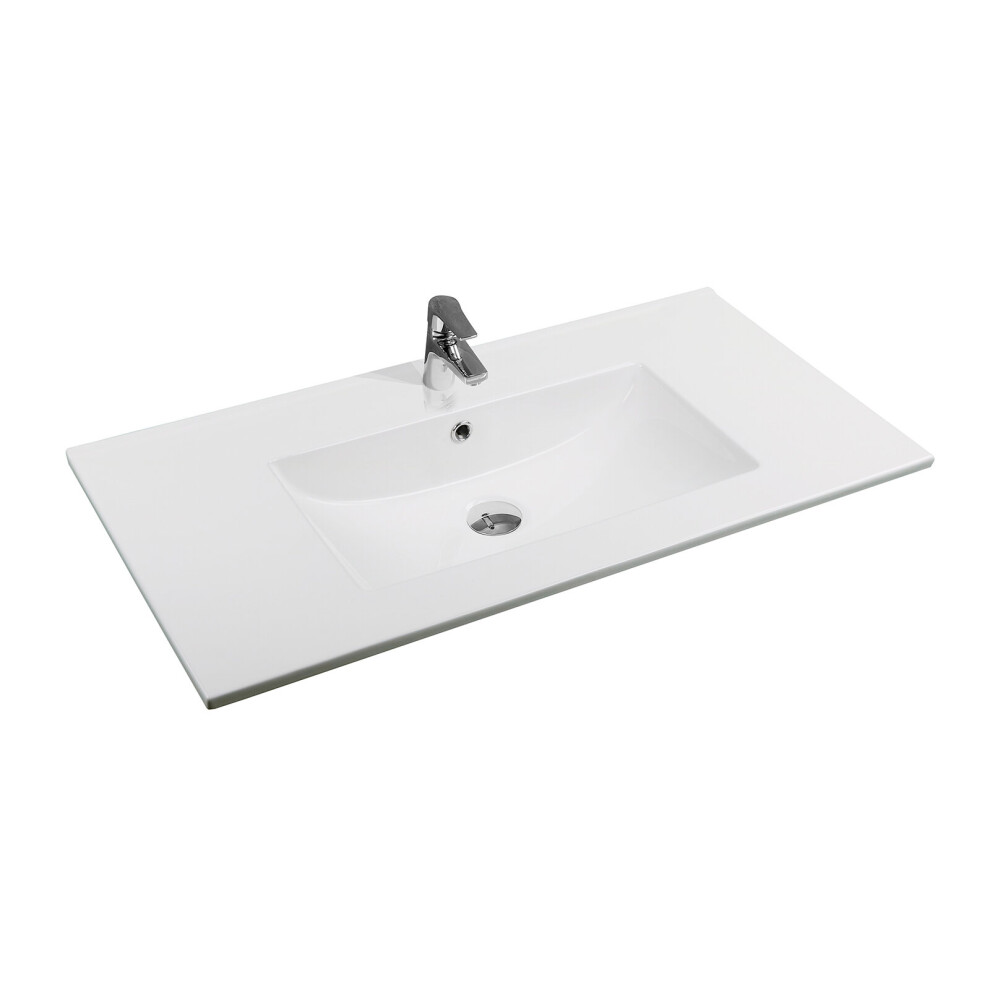 4001A Ceramic 91Cm Thin-Edge Inset Basin With Scooped Bowl 5056010148275
