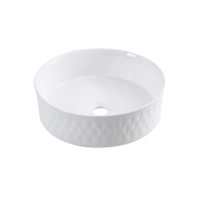 7981 Ceramic Vert Round Countertop Basin with Texture Effects